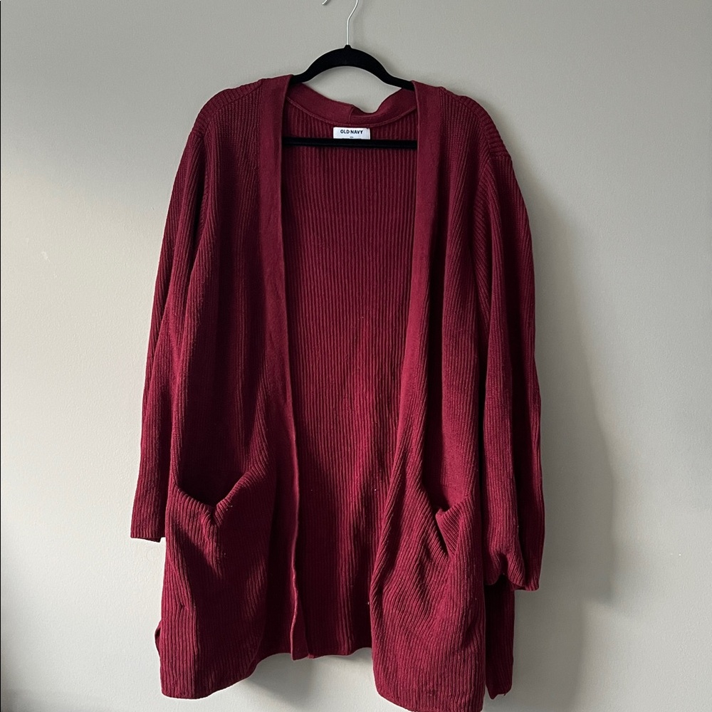 Red Sweater Cardigan